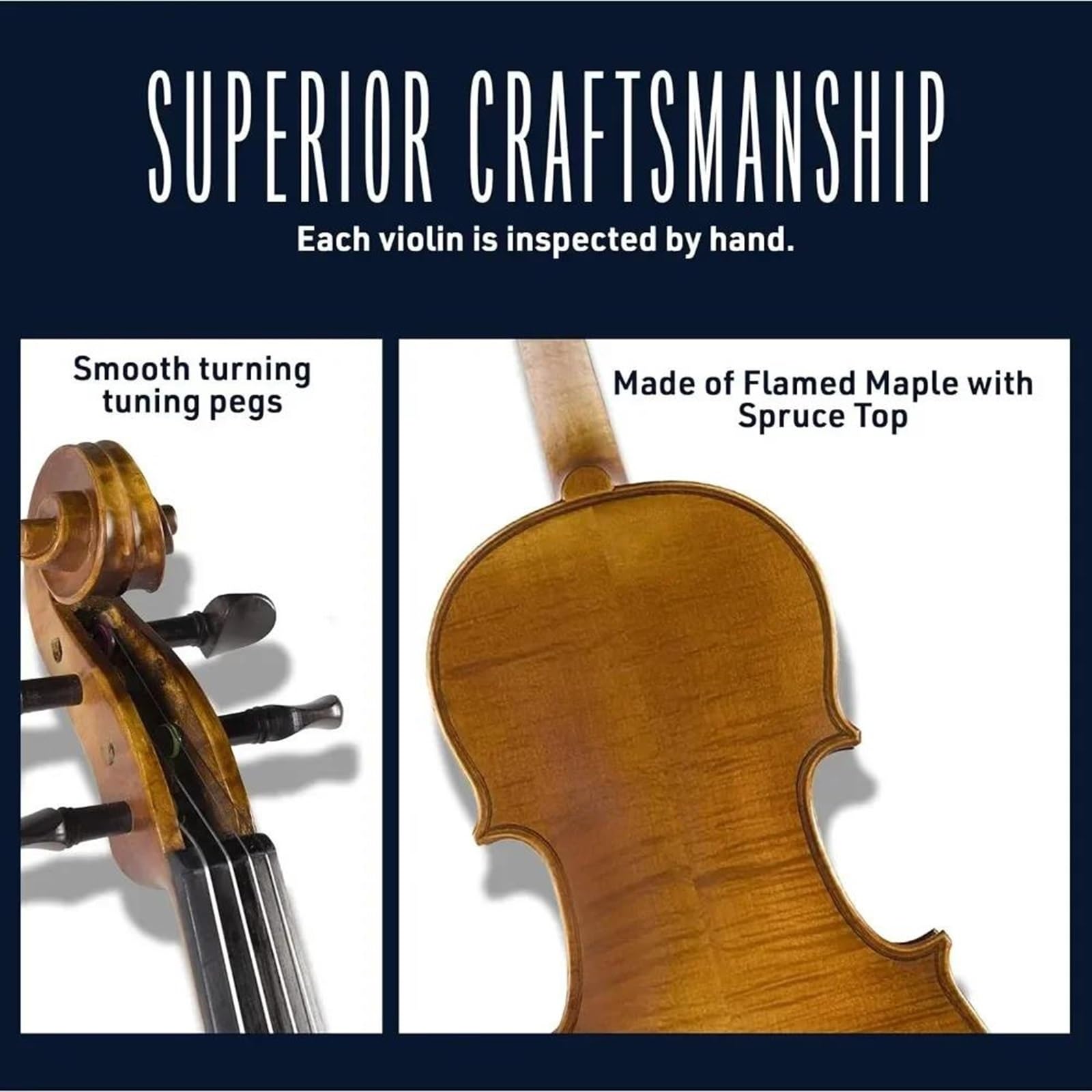 Violín instrumento musical Violín De Madera Maciza Con Ébano Tamaño 4/4