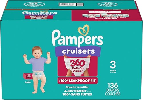 Miniatura 12 de Pampers Diapers - Cruisers 360 - Size 3, 136 Count, Babyproof up to 100% Leakproof Pull-On Diaper