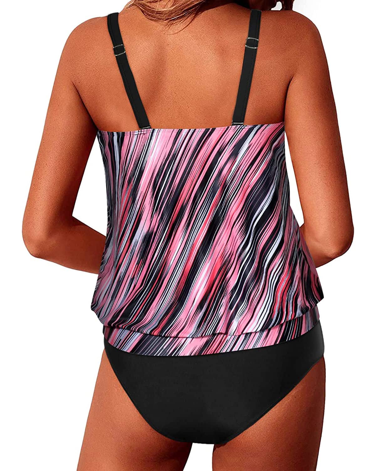 Yonique Damen Tankini Zweiteiliger Badeanzug (2er Pack)