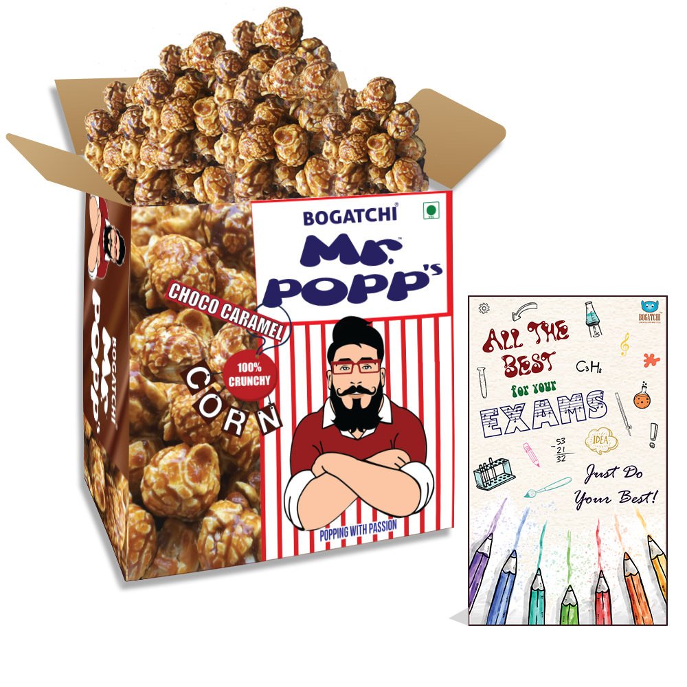 BOGATCHI Mr.POPP's Dark Chocolate Popcorn, 100% Crunchy Mushroom Popped Kernels, Handcrafted Gourmet Popcorn, Perfect Exam Time Gift, 375g + Free Exam Time Greeting Card-picture-29