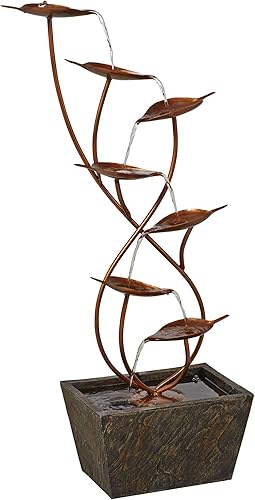 Miniatura 9 de Lirios de agua y colas de gato, fuente de agua moderna para suelo al aire libre, 33 pulgadas de alto, decoración en cascada para jardín, patio,