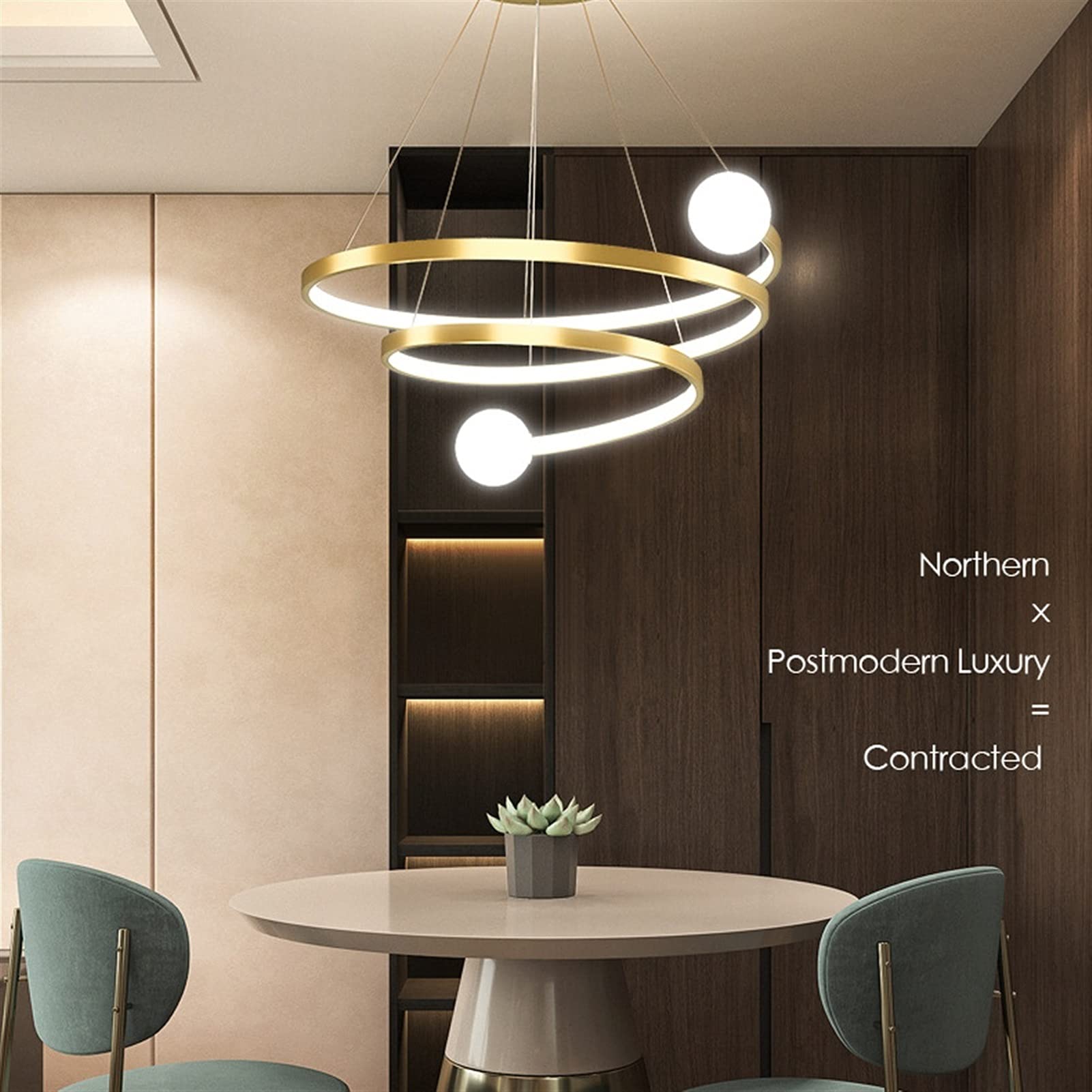 Lampadario LED 51W Dimmerabile a Spirale Lampadario Tavolo da Pranzo Bar Lampade a Sospensione Telecomando Dimmerabile Luci a Sospensione Plafoniera con Dimmerabile Remoto [Livello A Energy++],Moderno