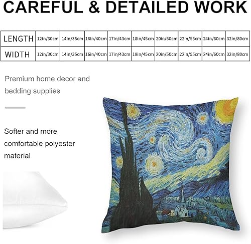 Miniatura 2 de Funda de almohada, noche estrellada amarilla y azul, funda de almohada decorativa, funda de almohada moderna de vacaciones para sofá, automóvil