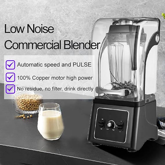 Smoothie Maker, Commercial Wall Breaker, 2.5L with Silent Hood, for Crushed Ice, Smoothies, Purees, Blenders