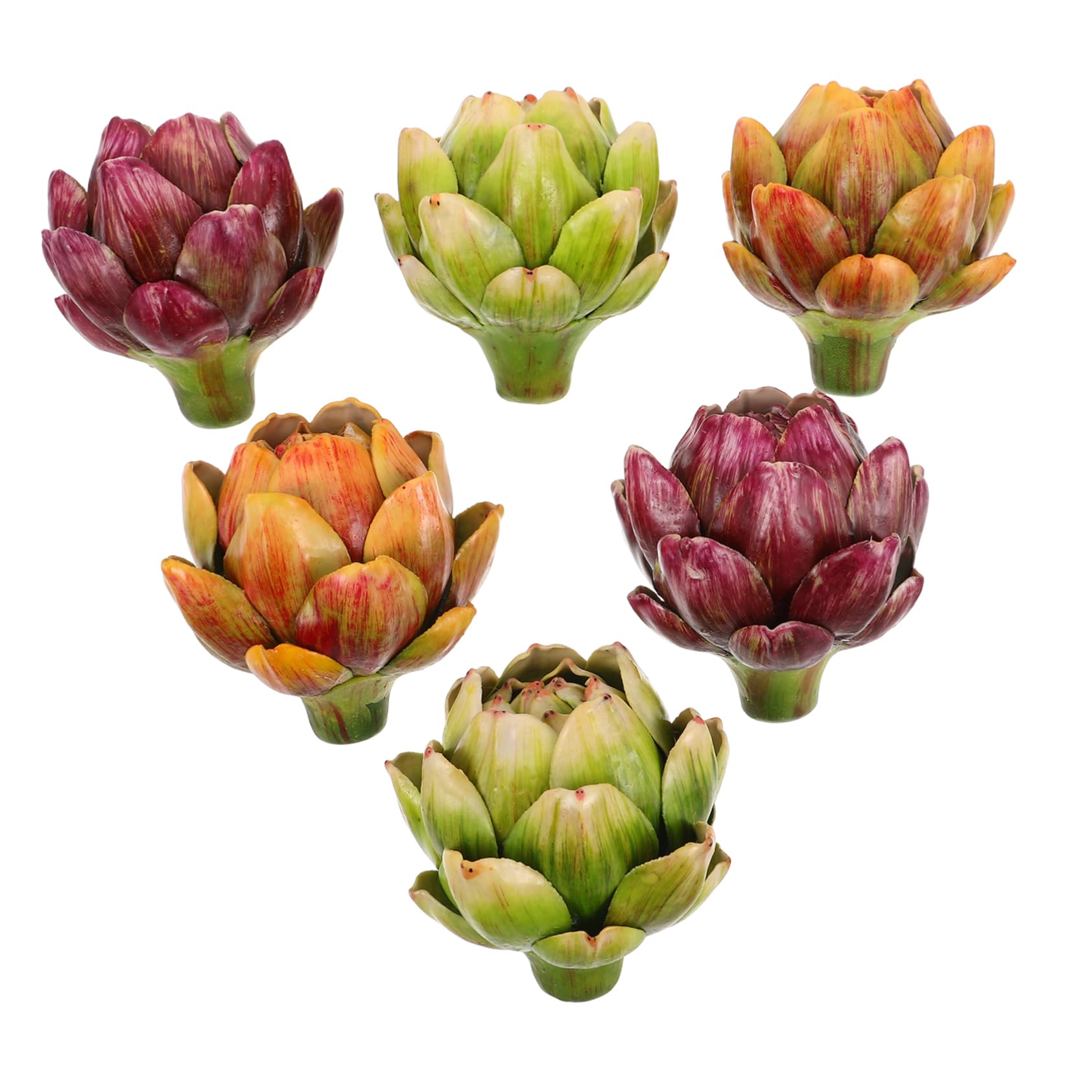 GRIRIW 6pcs Realistic Faux Artichokes Nordic Style Artificial Vegetables for Home and Event Decor for Table Centerpieces and Creative Arrangements Easy to Clean Desktop Ornaments
