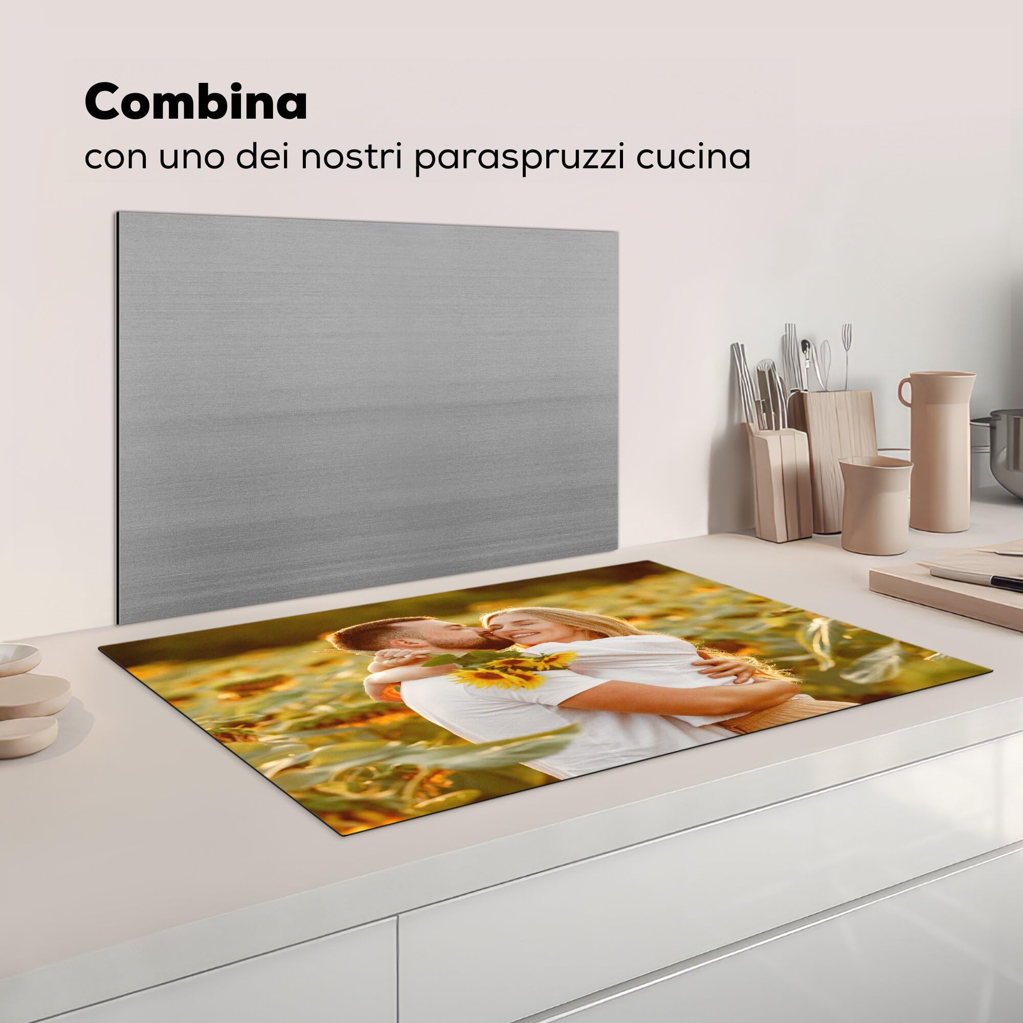 KitchenYeah© Copri Piano Cottura Personalizzato 52L x 60B cm Coprifornelli La vostra Foto Tappetino per Induzione Fornello Tutto per la Cucina