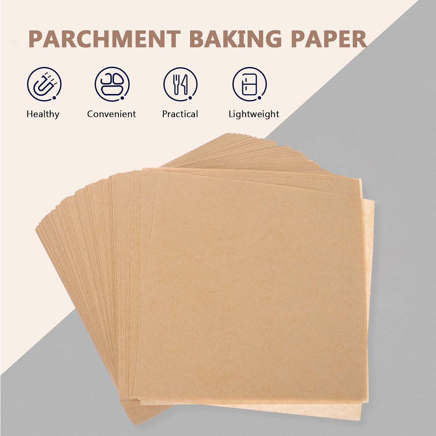 Parchment Paper Baking Sheets 499pcs 15x15cm Non-stick Greaseproof Oven Parchment Paper for Cooking Baking Air Fryer Bread Wrapping and Pan Liner