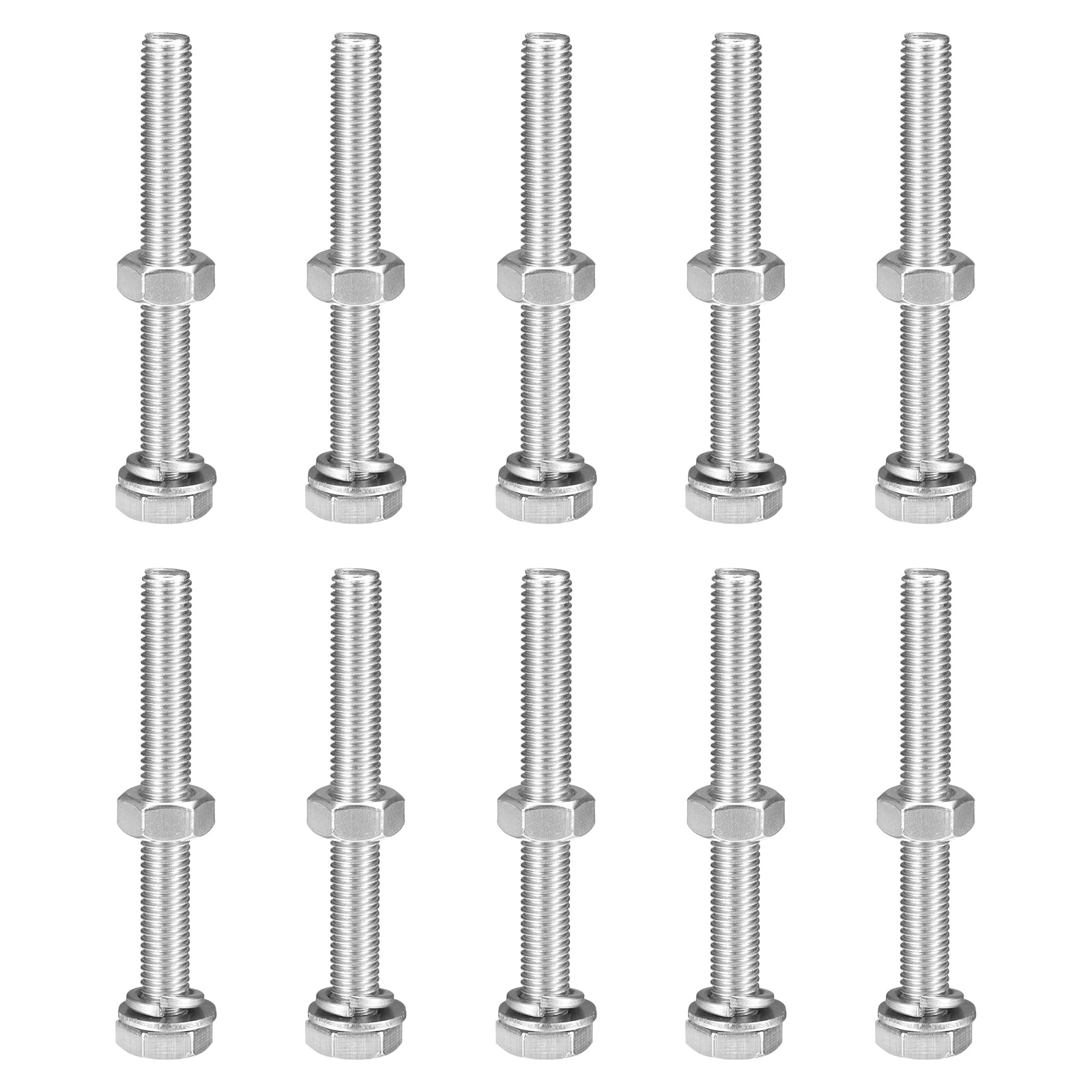 Tornillos de cabeza hexagonal M10 contra vibraciones con arandelas de bloqueo para soportes