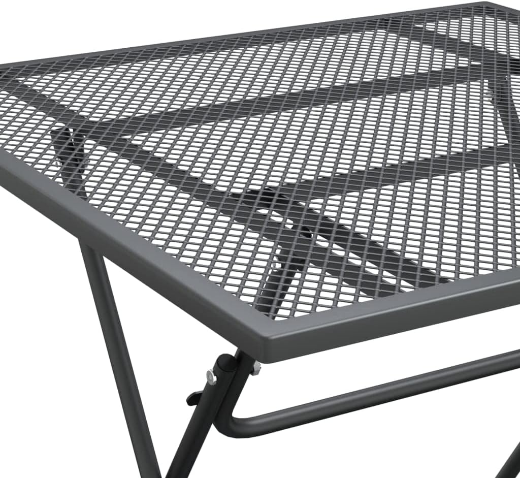 Patio Table,Leisure Table,Reading Table,Dining Tables,Snack Tables,Display Tables,Party Tables,Garden Tables,for Camping,Picnic,Party,Lawn, 31.5"x31.5"x28.3" Expanded Metal Mesh Anthracite