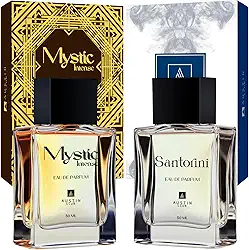 Perfume Masculino Kit: Mystic Arabe E Santorini Citrico Fresco Eau De Parfum Longa Duração 50 ml cada