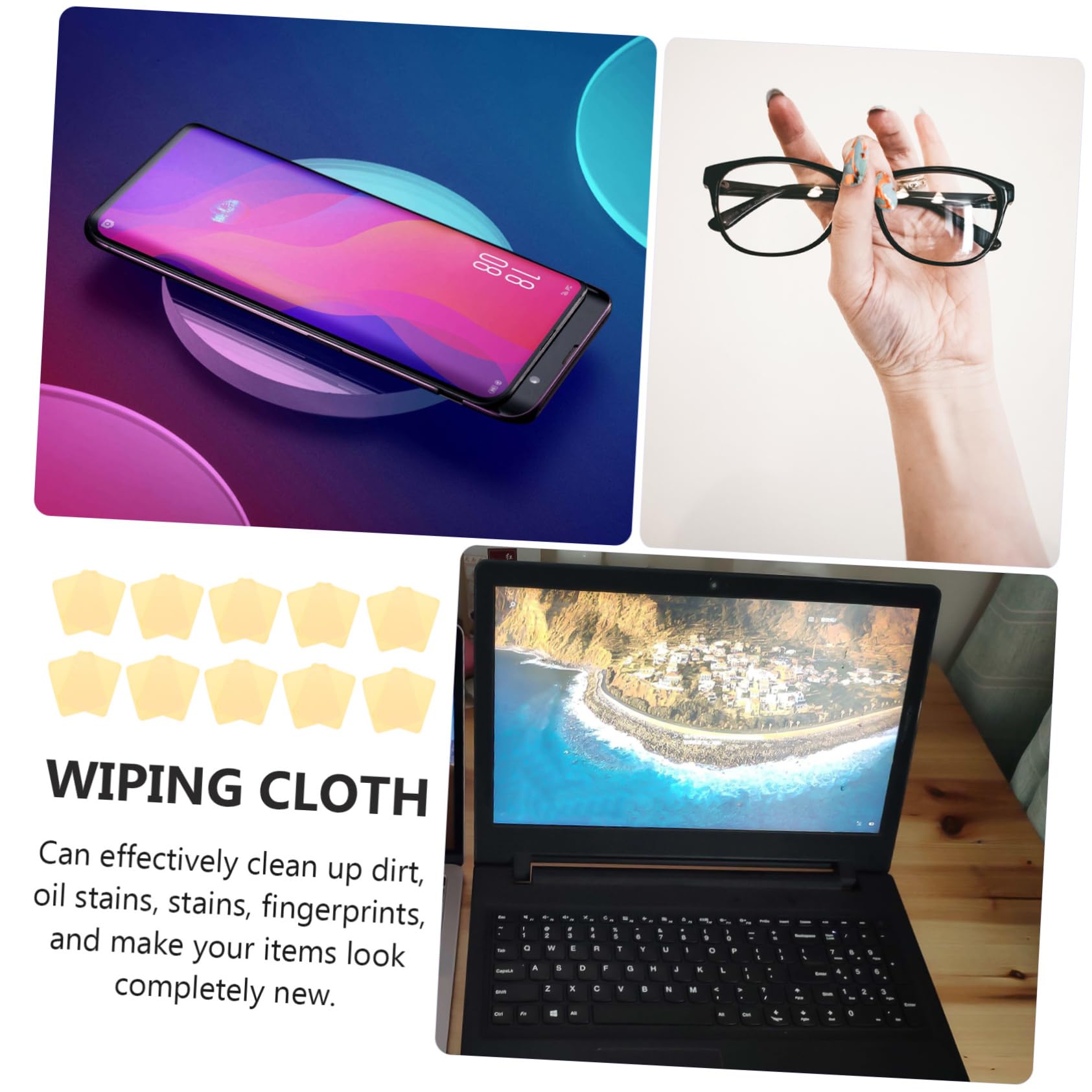 Ipetboom 20 Pack Cleaning Cloths Lens for Eyeglasses Phone Screen and Cameras Lint- Compact Size