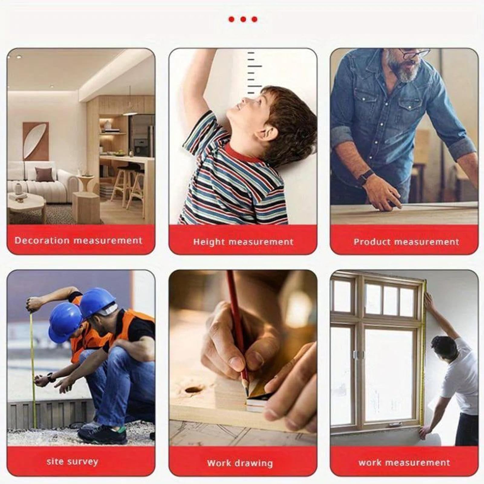 Metro a nastro, nastro di misurazione retrattile, strumento portatile per righello della distanza, design compatto in ABS, versatile per applicazioni edili e ingegneristiche