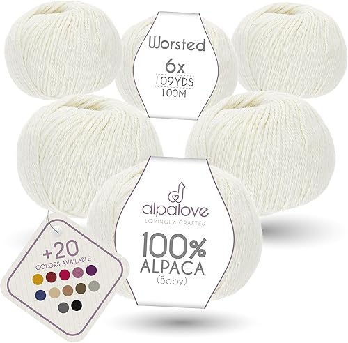 Vista 124 de Bulky Set (6 x 1.75 oz) Super Soft Baby Alpaca Hilo de tejer gris verde 328 yardas Gris Verde,Beige,Azul y verde,Cappuccino,Azul Oscuro,Gris