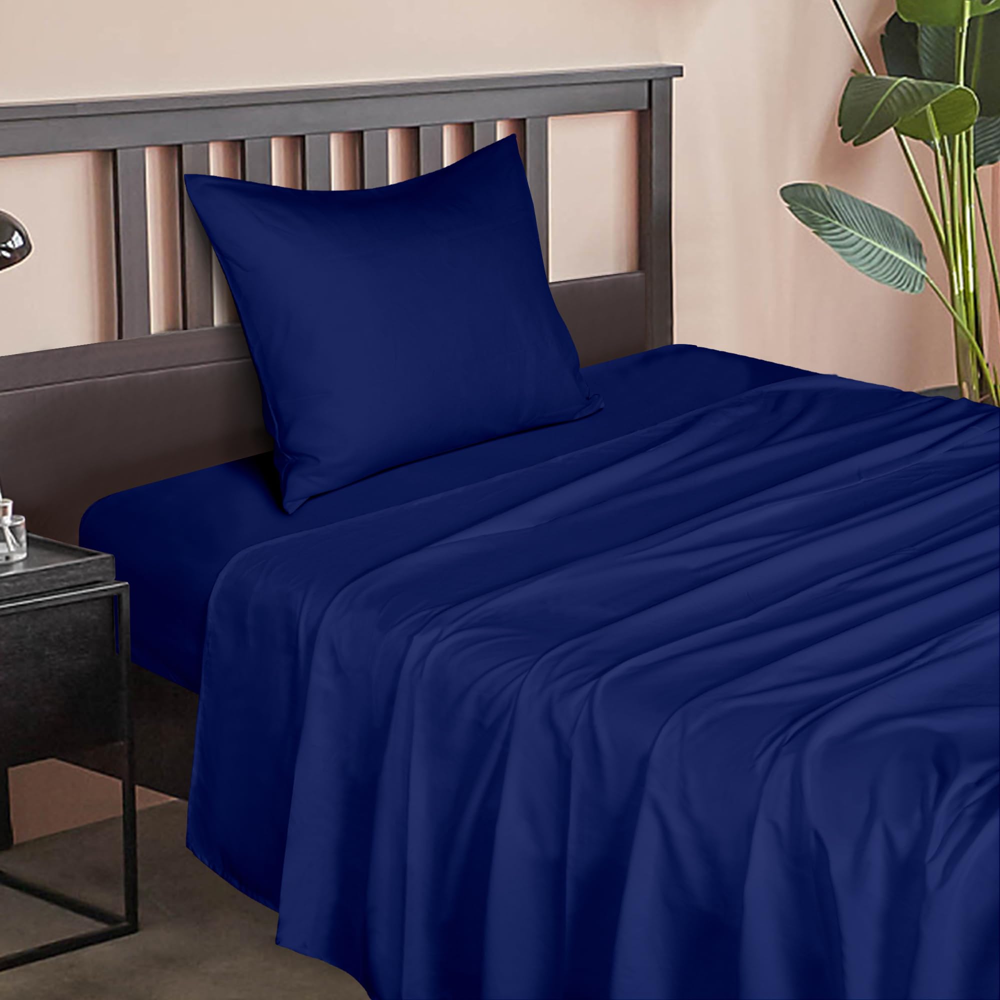 Twin Size 3-Piece Microfiber Bed Sheet Set 1800 Thread Count Super Soft Wrinkle Fade Stain Resistant Fitted Sheet