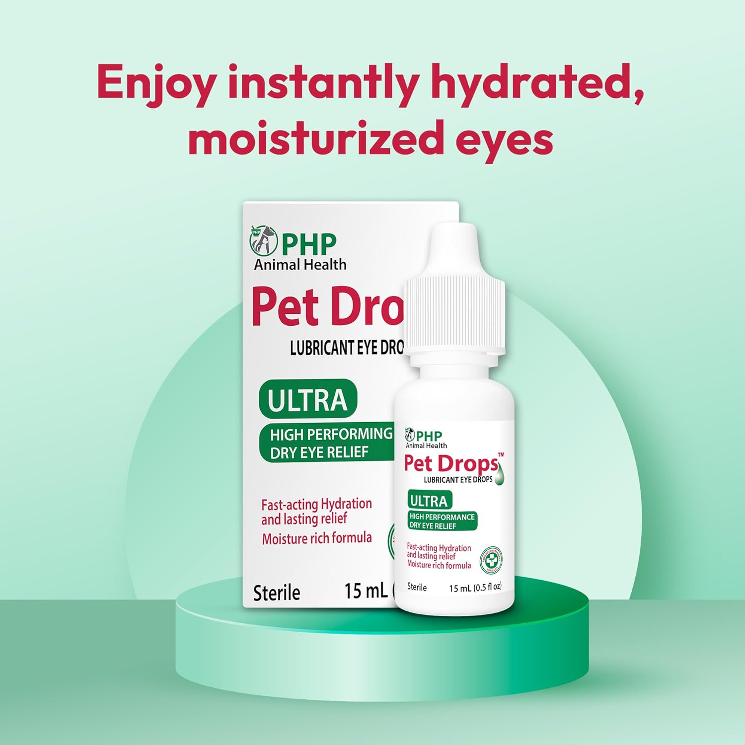 Pet Drops Ultra Lubricant Eye Drops for Dogs and Cats, Moisture Rich Formula, Fast Acting Hydration, Dogs Eye Drop for Dry Eyes, Artificial Tears for Extra Dry Eye, Twin Pack, 15-mL Each (30 ml) U.S.A