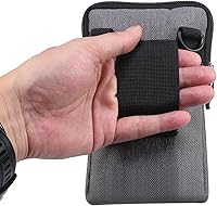 Vista 5 de Funda de hombro para hombre para teléfono celular, cintura vertical para teléfono celular, color gris, funda con clip para cinturón de teléfono