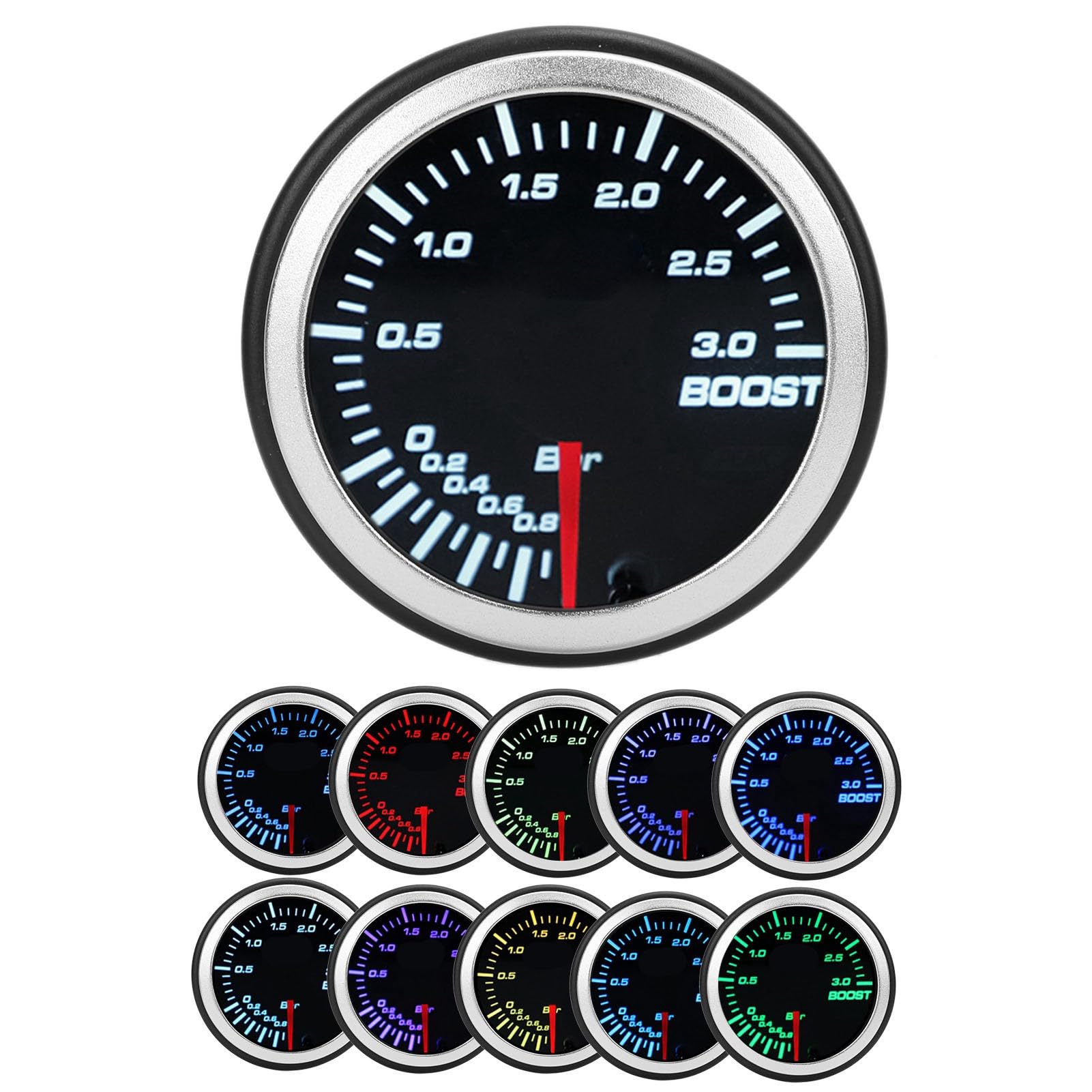 Wskaźnik Doładowania Turbo, 52mm Wskaźnik Doładowania 12 V z Czujnikiem do Uniwersalnego Samochodu 12 V