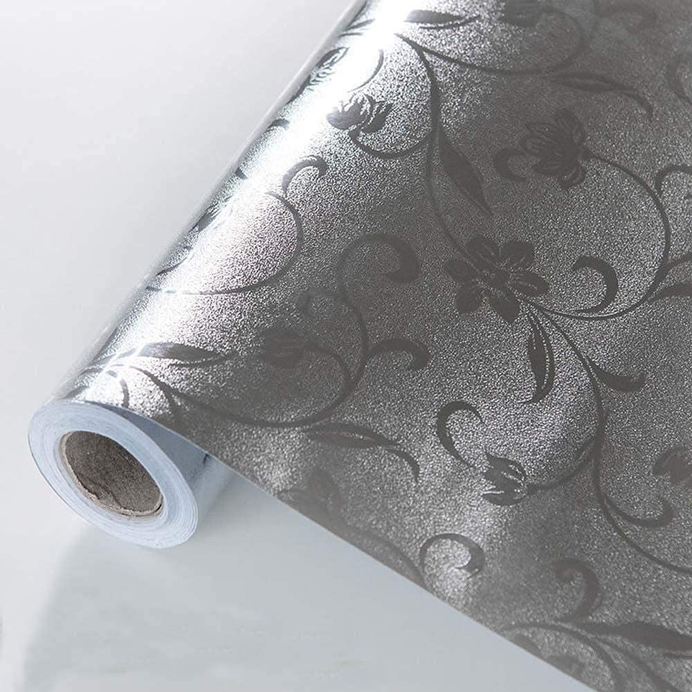 SOJITRA EXPORT 3D Silver Flower Embossed Design Wall Paper Self-Adhesive PVC Kitchen Roll Wallpaper Oil Proof Peel &Stick Waterproof Wallsticker Anti fouling Wall Tile for Home D�cor 3 m (200X60) (B0CTQZTX25) Amazon Price History, Amazon Price Tracker