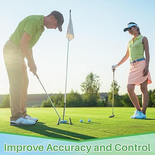 Miniatura 7 de Lasnten 2 varillas magnéticas de alineación de golf, palos de alineación de golf para club que demuestra el objetivo correcto de swing de golf,