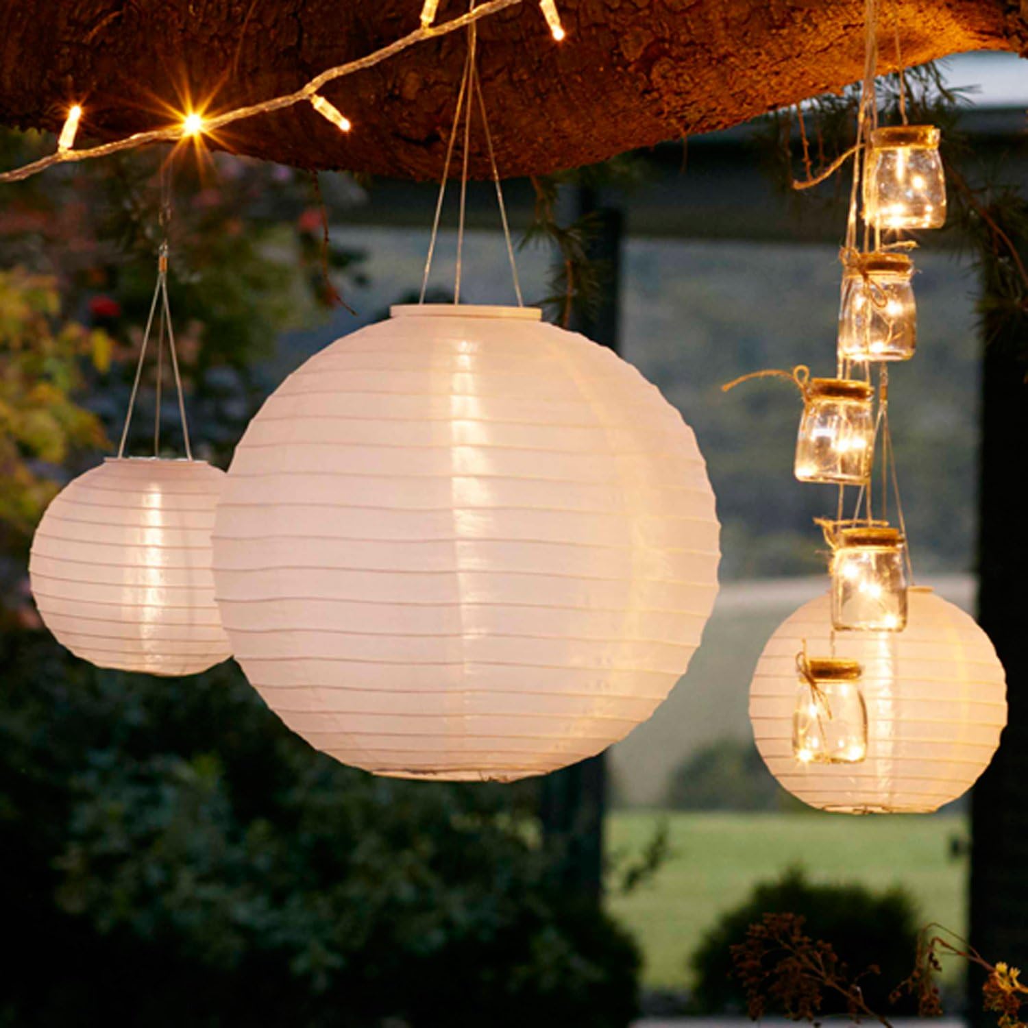 KagoLing Solarlampen für Außen Hängend 2 Stück Schwarz Solar