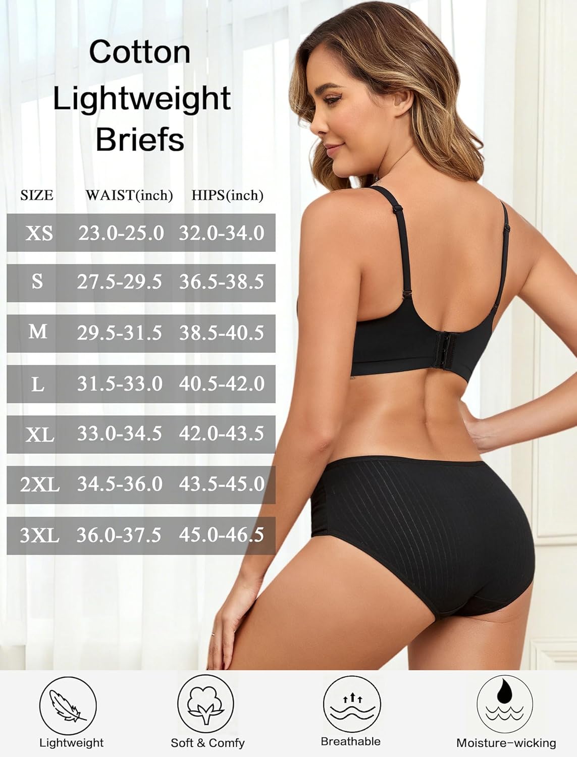 FINETOO Cotton Underwear for Women High Waisted Full Coverage Briefs Soft Breathable Moisture Wicking Ladies Panties 6 Pack - Image 5