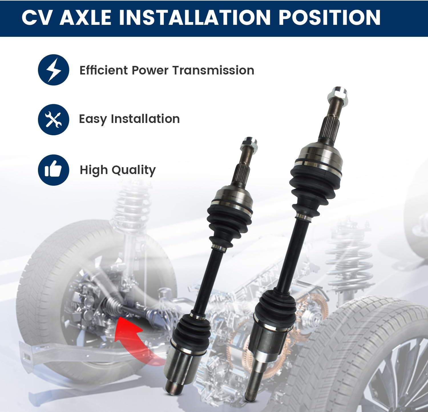 CV Axle Shaft Front Left & Right Set for Chevy Equinox 2010-2017 GMC Terrain 2010-2017(2.4L Models Only), 2PCS Half Shaft Assembly Replacement Driver Passenger Side 601557 601558 661516 661517 601517