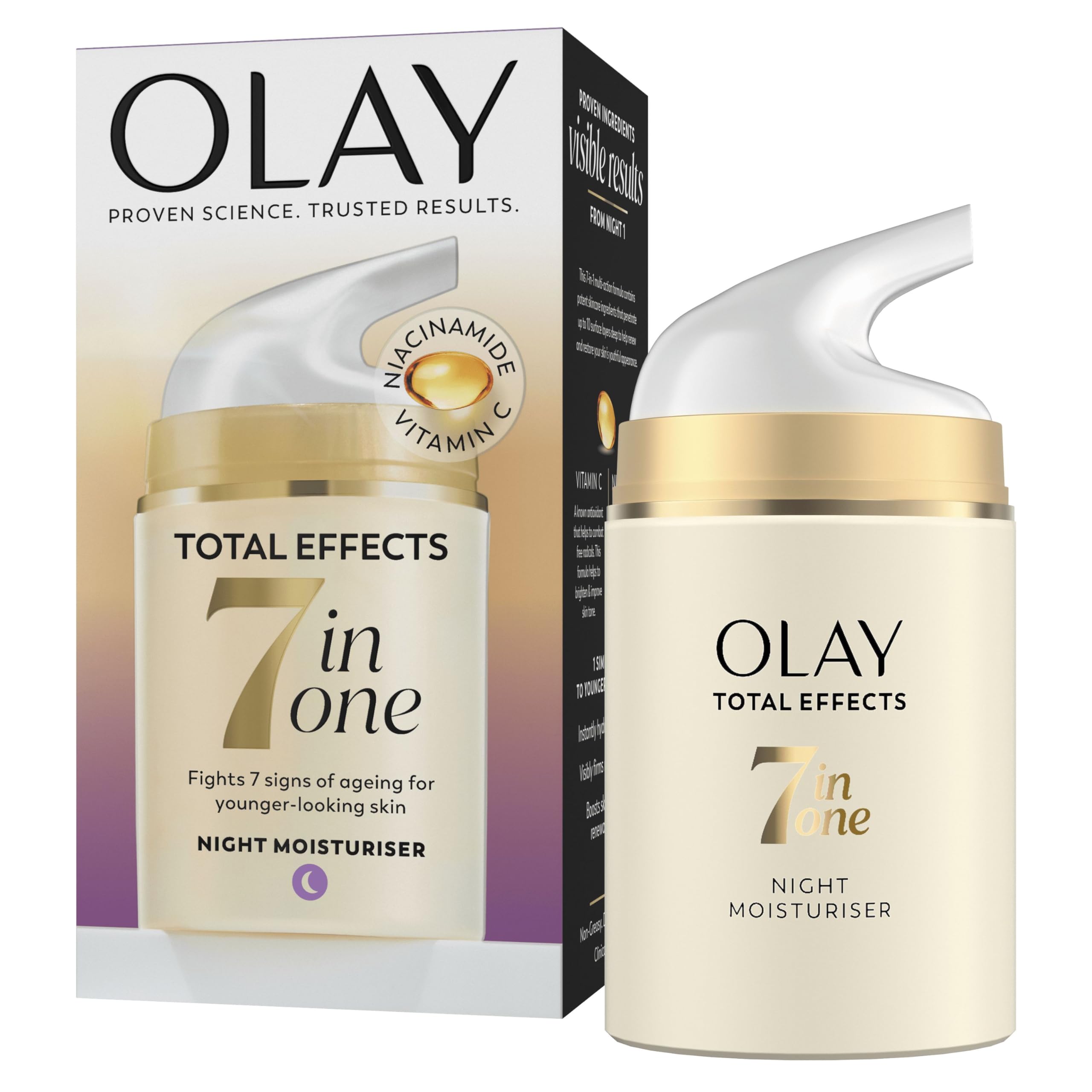 Olay Total Effects 7in1 Night Moisturiser With Niacinamide, 50ml