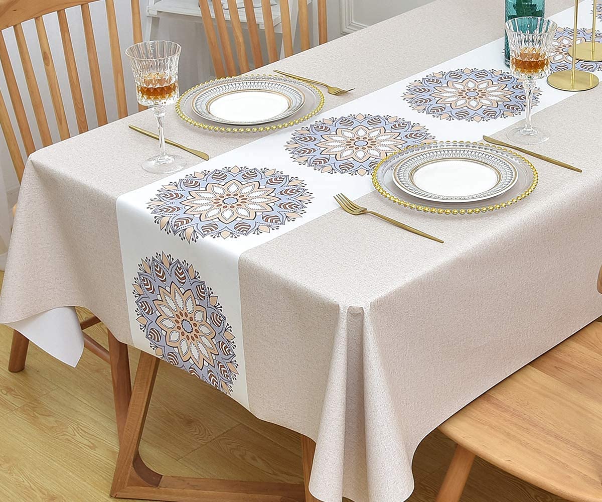 Nappe Imperméable Essuyable en Plastique Rectangulaire de 140 x 200 CM