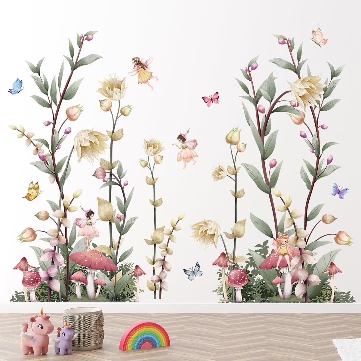 Removable Tree Bracnch Wall Decal Fresh Plant Leaves Wall Sticker Birds and Hanging Birdcage Wall Decor for Kids Girls Baby Boys Bedroom Living Room Bathroom Playroom Classroom Nursery Decoration