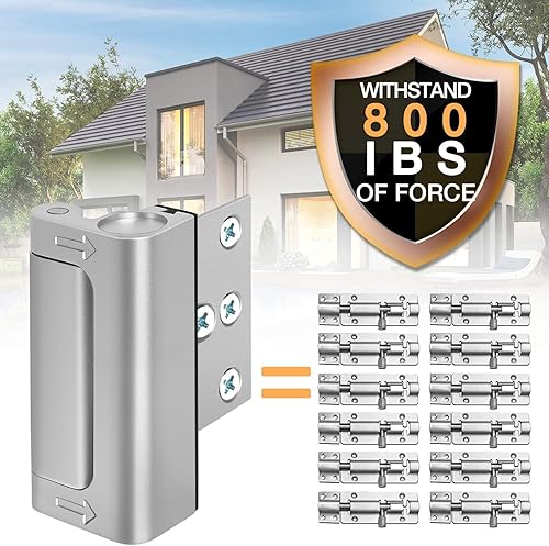 Miniatura 10 de Cerradura de seguridad para el hogar, cerradura de refuerzo de puerta fácil de abrir a prueba de niños con soporte de parada de 3.0in 800 libras