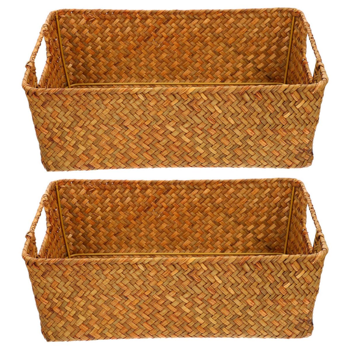 Panier osier tressé Vaguelly (lot de 2) : paniers de rangement artisanaux pour fruits et légumes