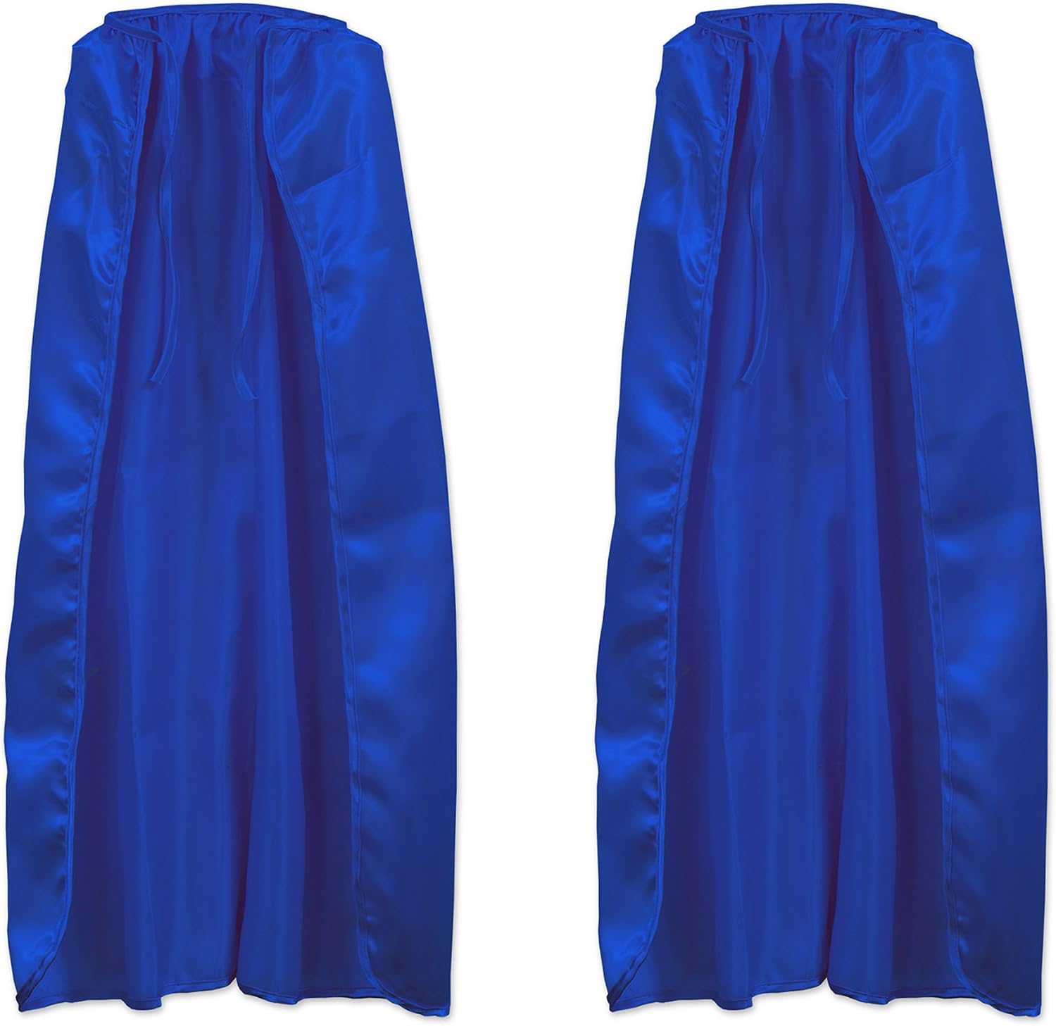 Beistle 2-Piece Fabric Capes in Blue, Halloween Costume Accessory, Dress Up Party Supplies for Fantasy Magic Themed Event, Renaissance Fair, 30"