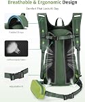 ECOHUB Hydration Backpack for Men Women, 20L Lightweight Hiking Daypack Cycling Backpack with 2L Water Bladder, Insulated Hydration Pack with Waist Pack