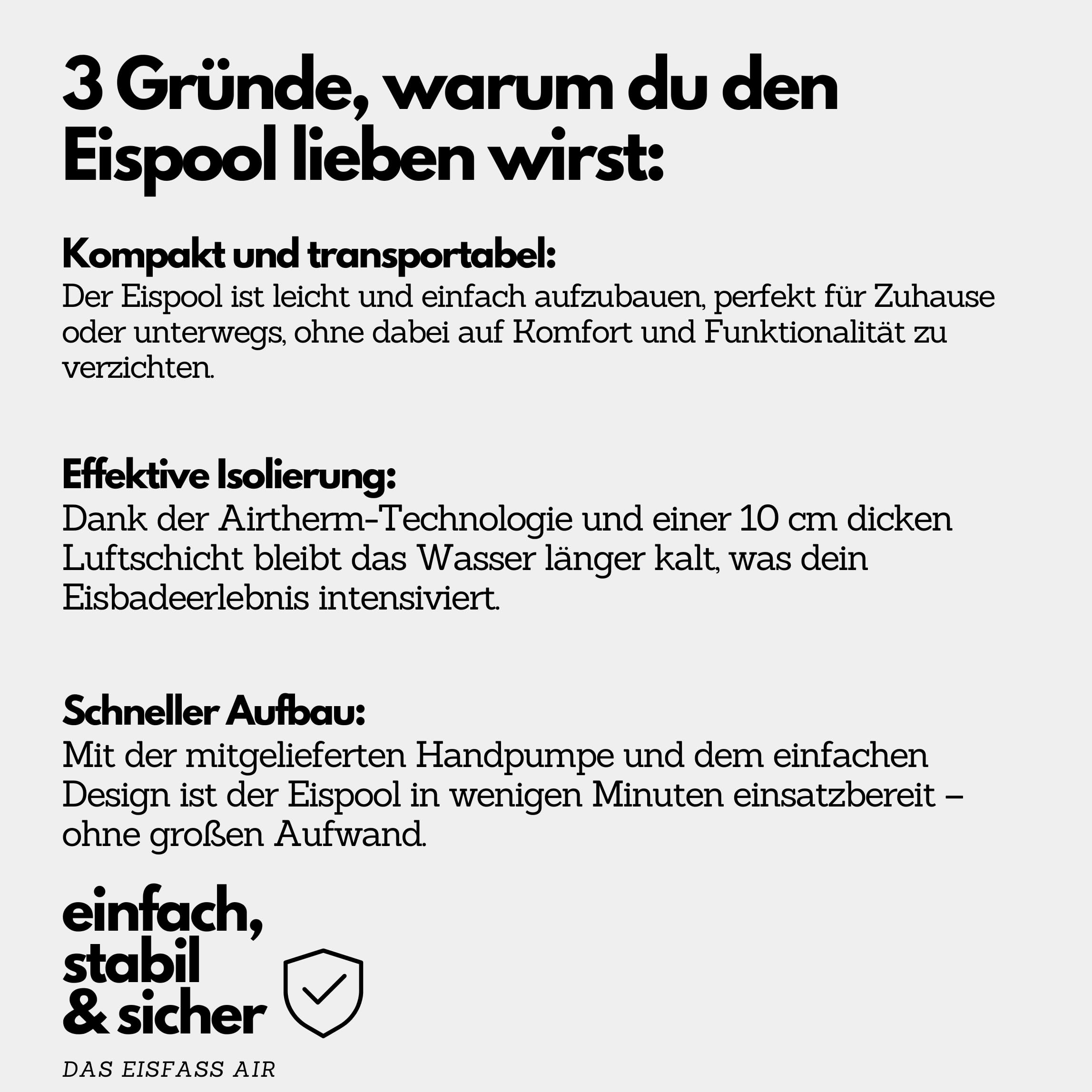 Eispool One extra Isolierung Eisfass Eistonne für Erwachsene ideal fürs Eisbad ca. 450 Liter Kältetherapie Regeneration nach dem Sport Eisbaden