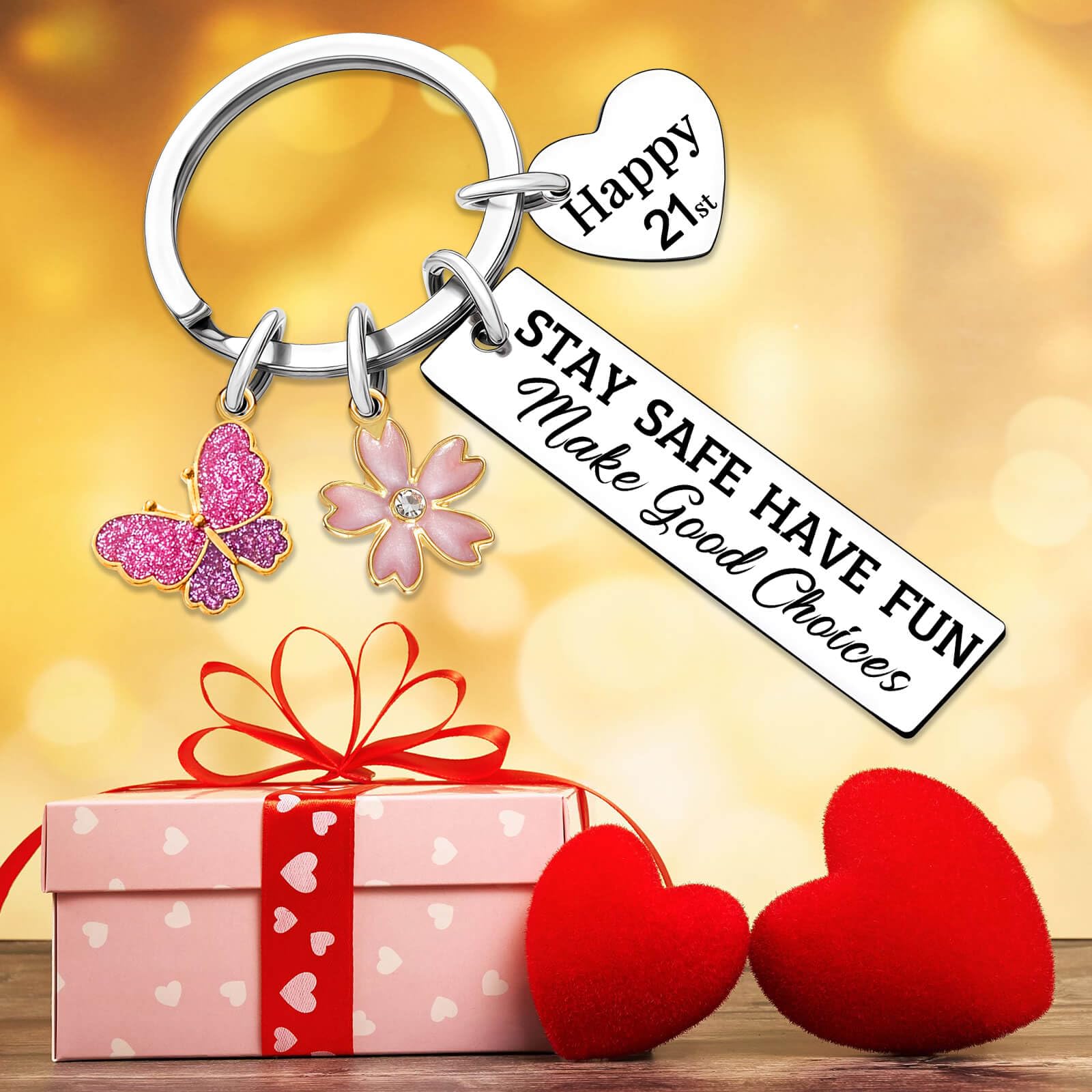 Sweet 16 Gifts for Girls Sweet Sixteen Keychain Happy 16th 18th 21st Birthday Gift for Sister Daughter Party Decorations