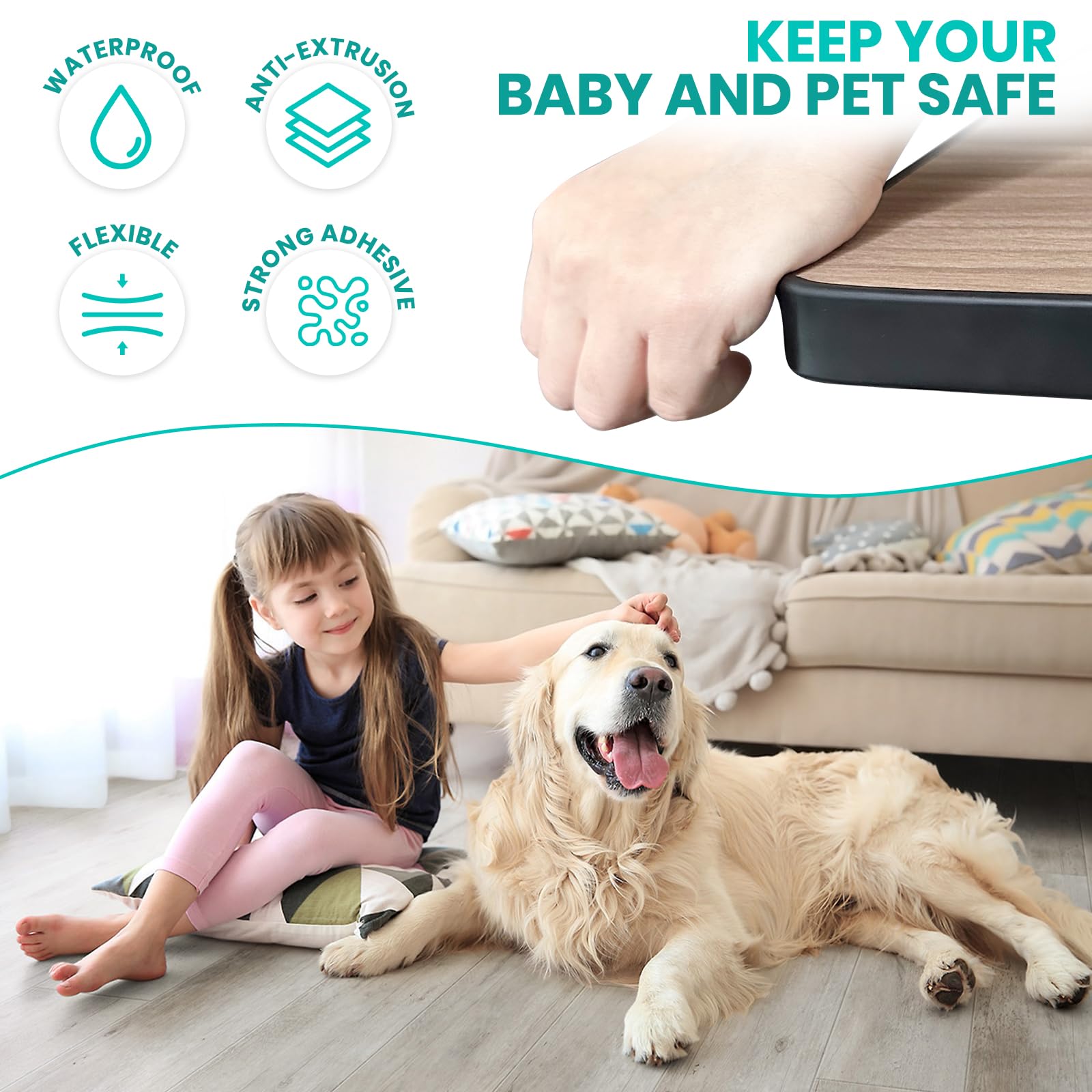LeapBeast TPE Profilo a U per Protezioni per Bordi, 5M Restauro Mobili Protezione Impiallacciatura di Legno, Bordatura Preincollato Nastro Adesivo per Legno Tavoli