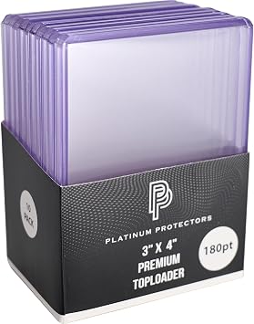 Platinum Protectors Premium 180pt Toploaders Trading Card Protectors 10-Count - Clear Hard Plastic Top Loader Sleeves for Thick Cards