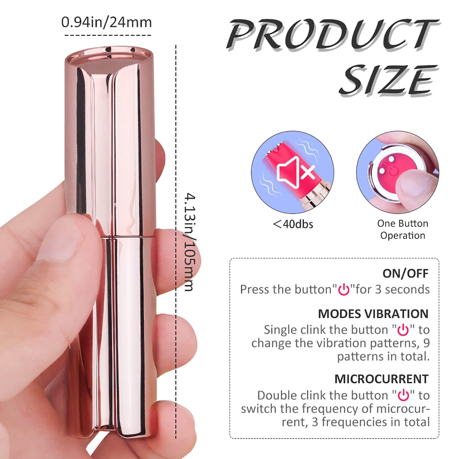 Mini Vibratoren für Sie Klitoris G Punkt Stimulator mit Leise Starke 9 Vibrationsmodi Elektrische Schock Lippenstift Vibro Ei Bullet Vibrator Tragbar Masturbation Sex Toys für Frauen Paare