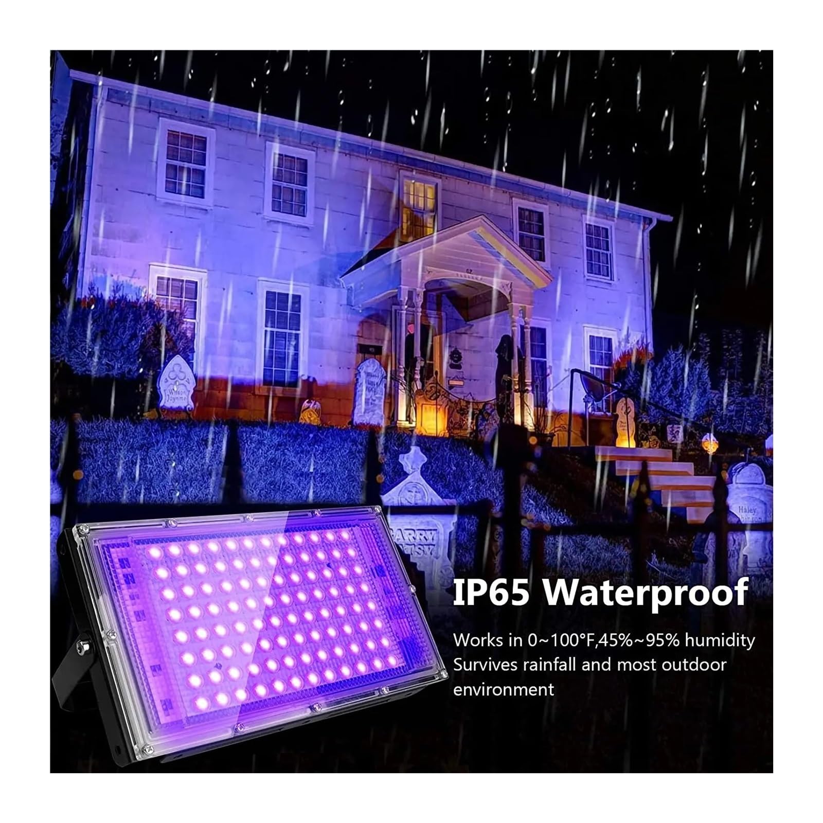 Resina Fotosensible Solidificada 4 Uds 50W/100W luz negra UV LED luz negra IP65 impermeable for fiesta de Halloween resplandor DJ Disco pintura corporal luz de inundación púrpura al aire libre para re