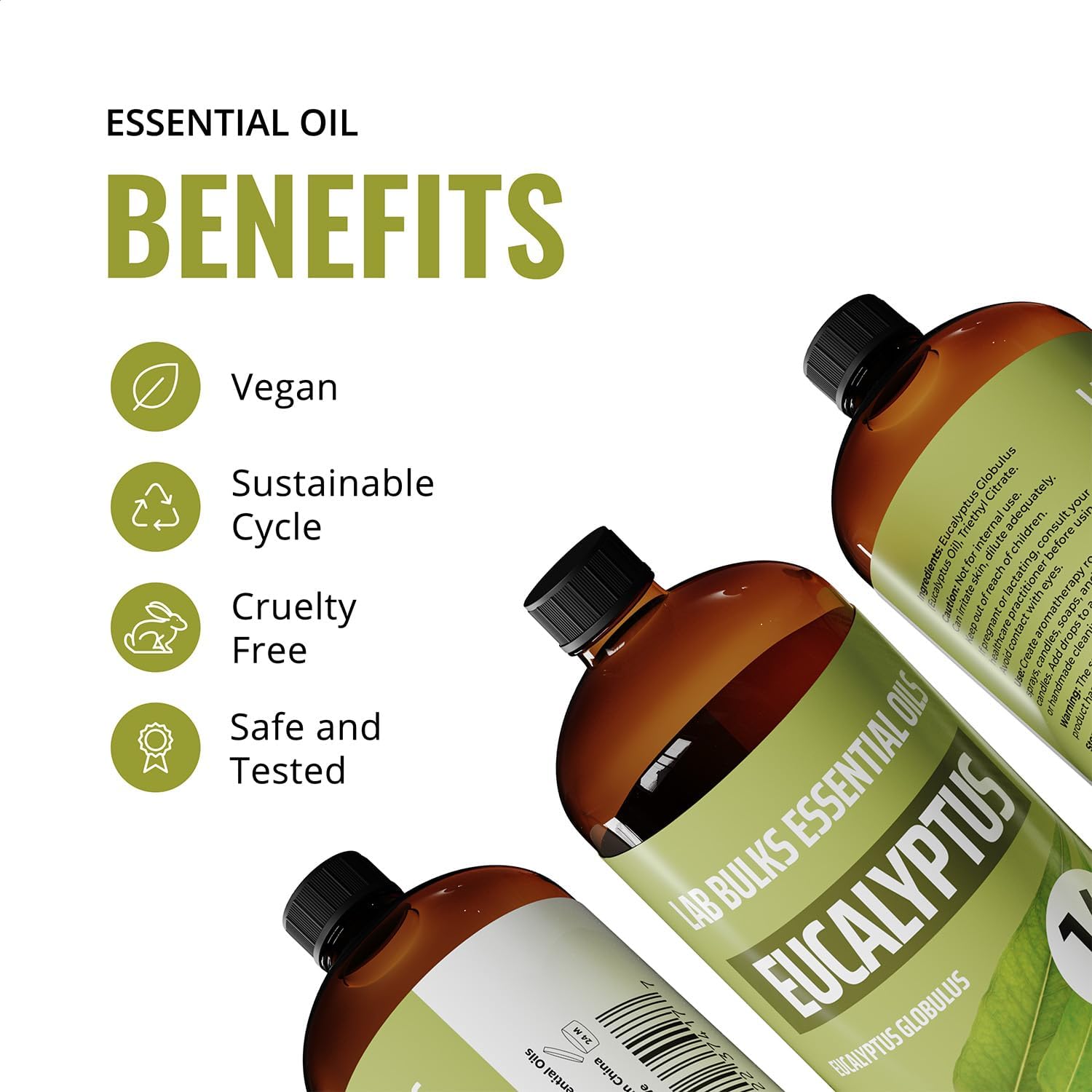 Lab Bulks Essential Oil Eucalyptus Essential Oil 16 oz (473 ml) for Diffusers, Home Care, Candles, Aromatherapy, Candle Making - Image 3