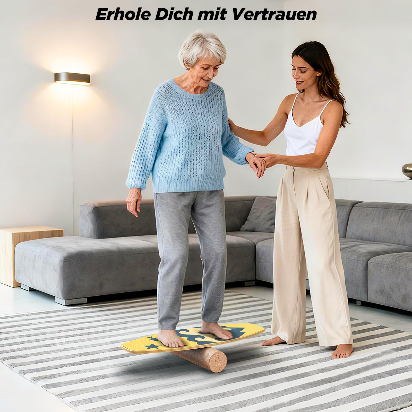 Tabla de equilibrio para fitness y deporte – Allround Balance Trainer con rodillo cilíndrico, diseño moderno para entrenamiento central, estabilidad y equilibrio, soporta hasta 150 kg