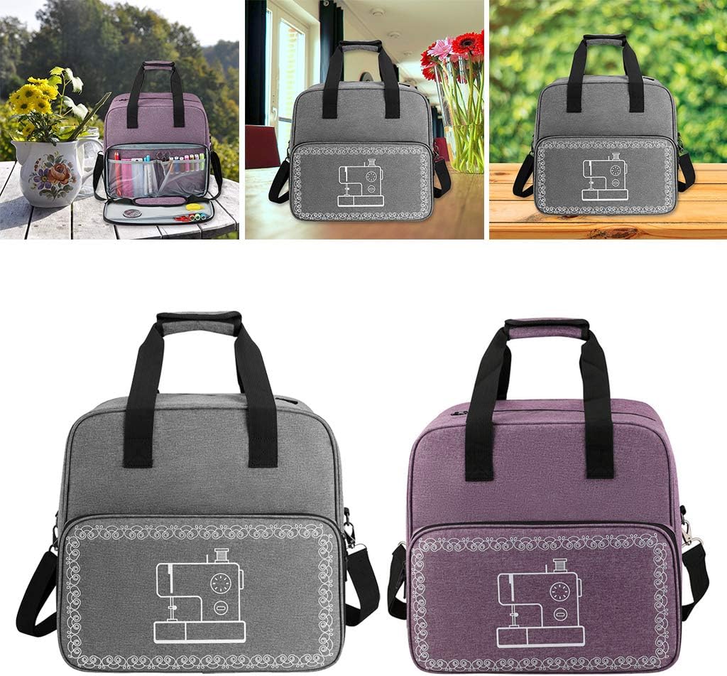 Overlock Small Sewing Machine Bag with Shoulder Strap and Sturdy Handle Dual-Purpose Storage Carrying