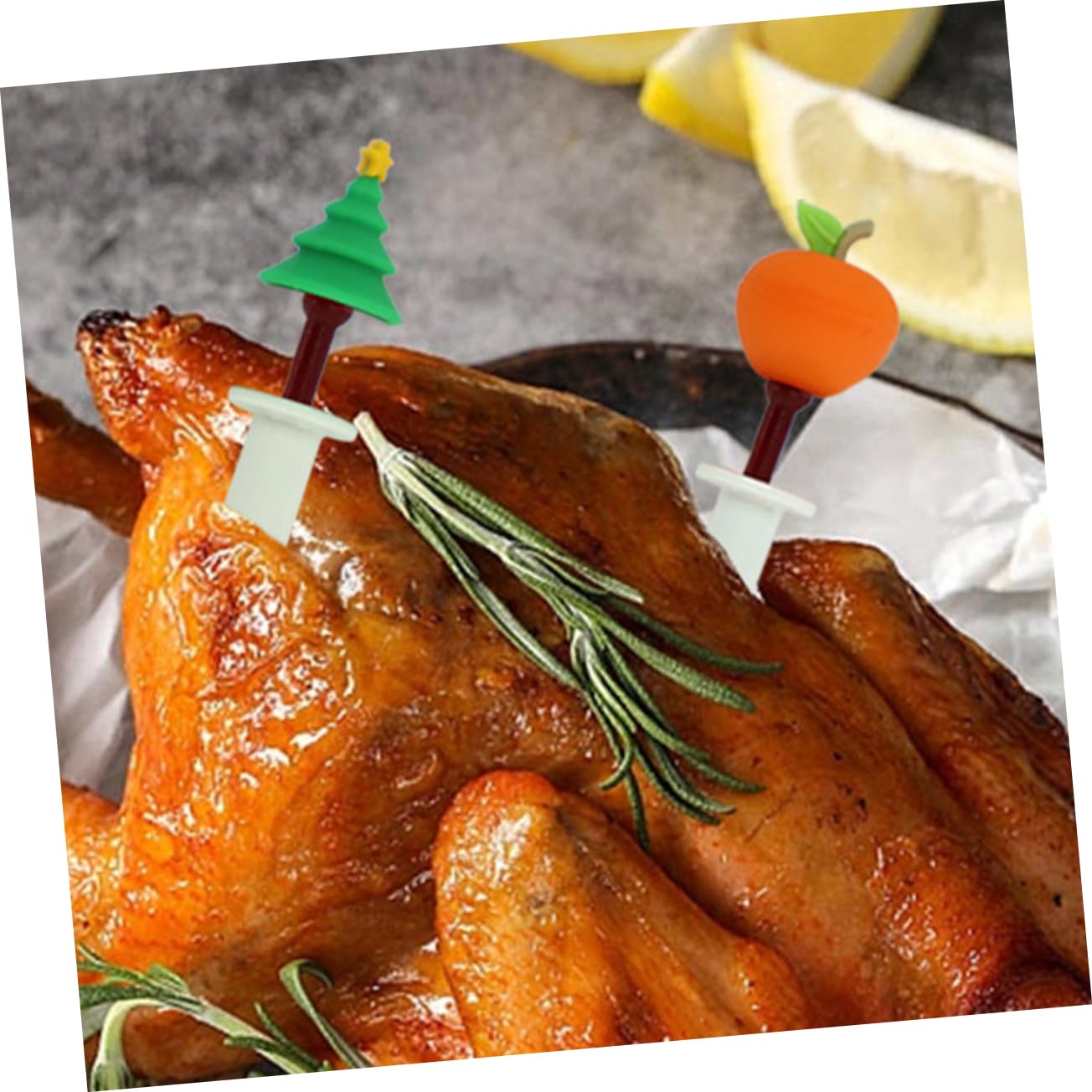 Cabilock 2Pcs Christmas Pop Out Thermometer Food Thermometer Gauge for Baking Cooking and Grilling for Chicken and Other Meats