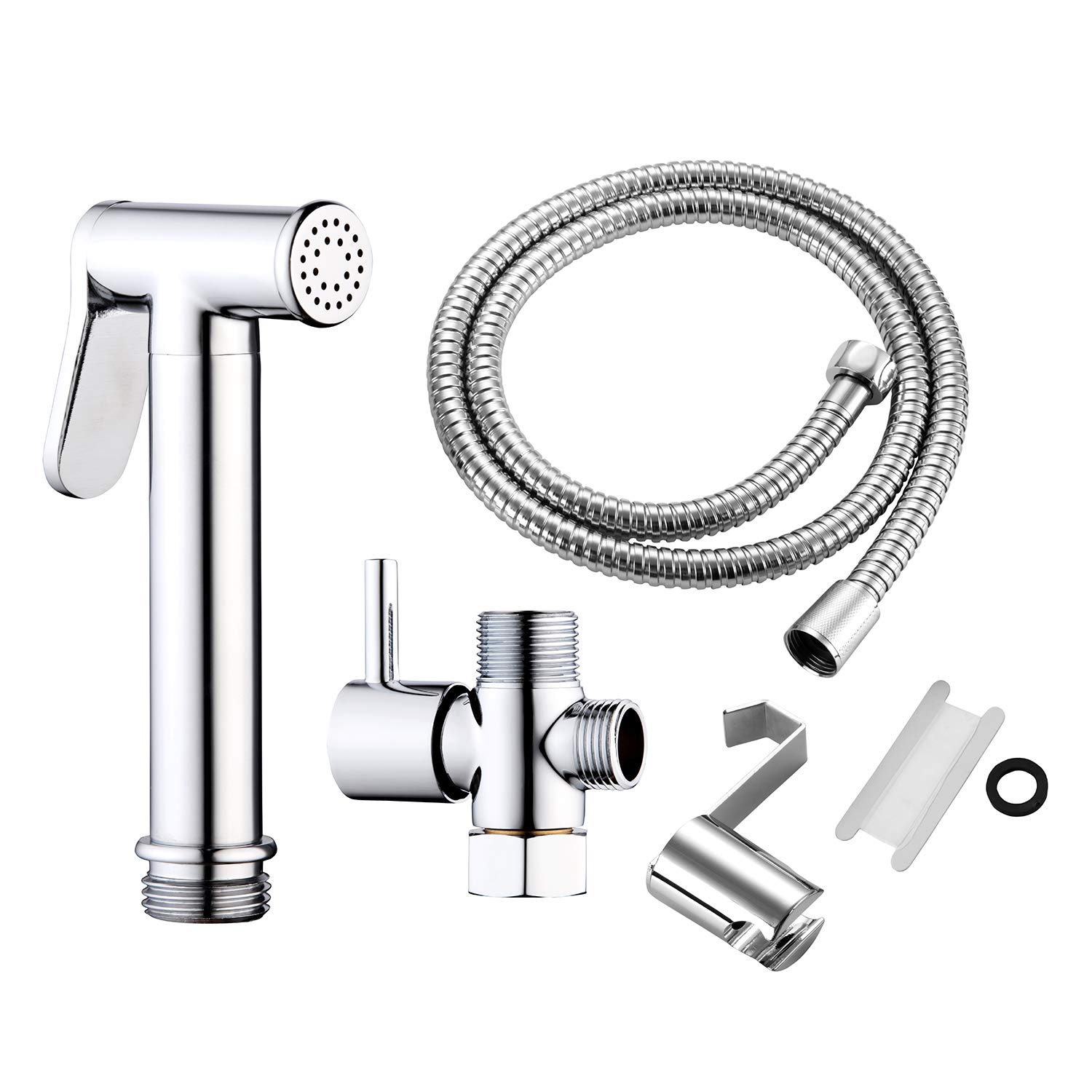 Luxe Bidet Neo 95 Handheld Bidet Sprayer, Premium Handheld Bidet Shataff Diaper Spray Set for Toilet, Complete Accessories, Polished Chrome Finish