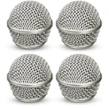 Performance Plus SM58 Style Brushed Nickel OEM Replacement Microphone Grille Pack of 4 (M58S-4)