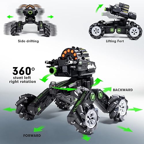 Miniatura 3 de ROHSCE Tanque de control remoto con balas de agua, tanque de control remoto que dispara gestos, acrobacias, auto a control remoto, tanque de batalla