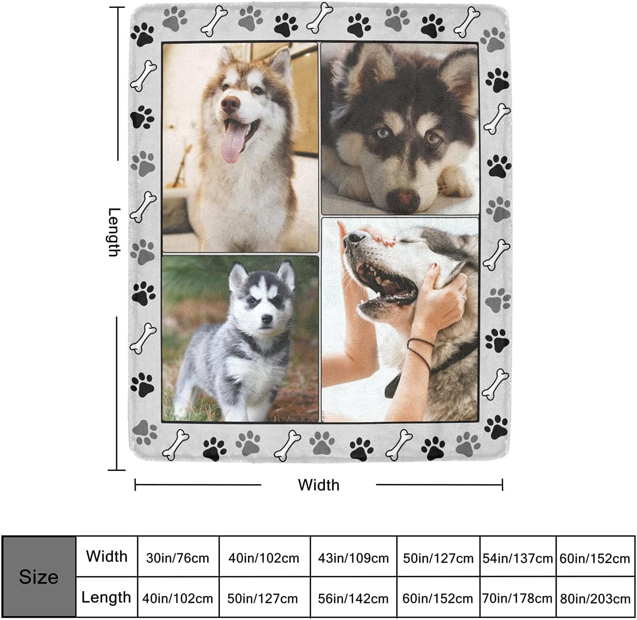 Custom Blanket with Photos for Dog Mom Ever, Personalized Blankets with Picture for Pets Lover Family Women Men Souvenirs, 4 Photos Collage, Made in USA - Image 4