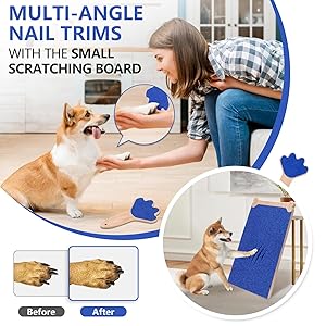 FL Falatier Dog Scratch Board Large Scratching Pad Multi-Functional Trimming Tool Alternative to Dog Nail Clippers and Pet Grinders Pet Nails Care for Dogs&Cats,Interactive Grooming Tool