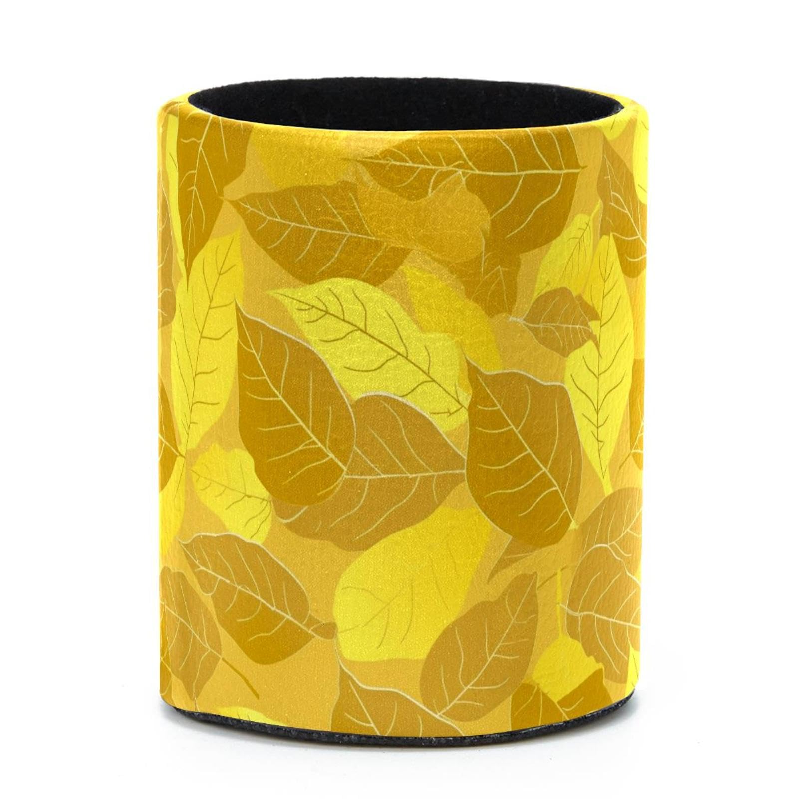 VAPOKF Round Pencil Holders for Desk, Artistic Leaves Pen Holders Pen Pot Makeup Brushes Storage Desktop Stationery Supplies Organiser for Home Office