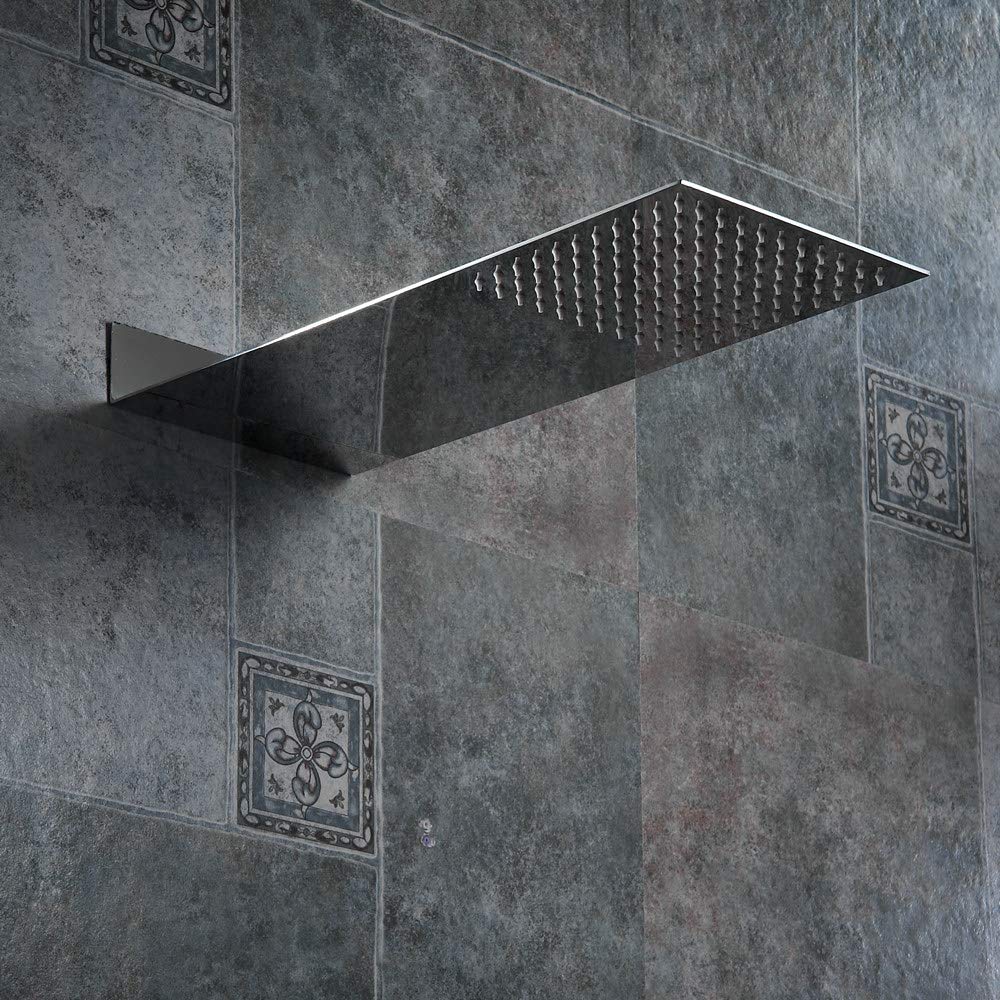 Pommeau de douche carré inox haute pression ciel de pluie pour salle de bain